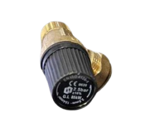 Säkerhetsventil R20 utvändig gänga x 22mm klämring, 2.5bar